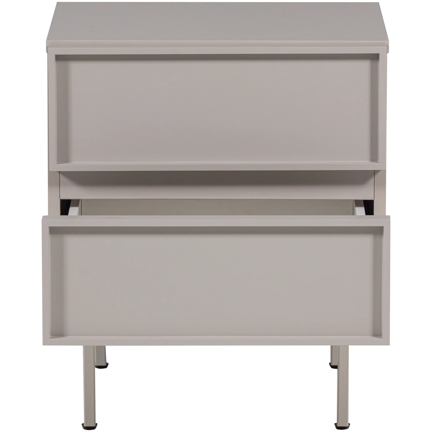 Nachtschränkchen TOURS H 51 cm mit 2 Schublade MDF Melamin beschichtet sandfarben