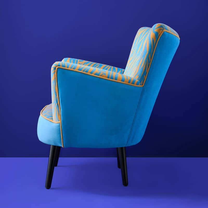 Sessel Zebra blau Polstersessel Fernsehsessel