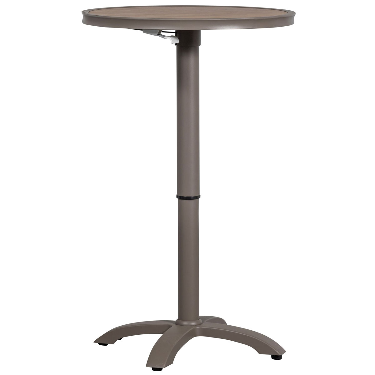 woood Gartentisch JEPPE Ø 70 cm höhenverstellbar Aluminium braun grau