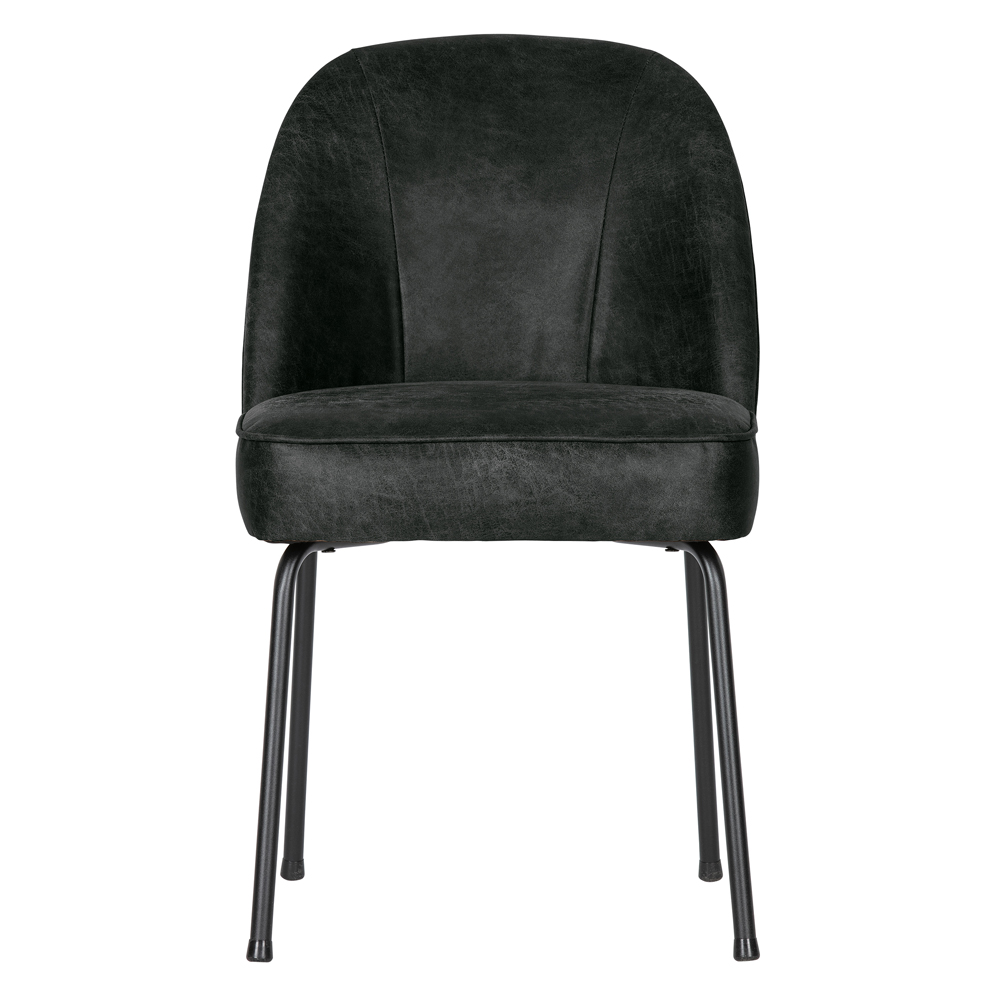 2er Set Stuhl Esszimmerstuhl Vogue Leder schwarz
