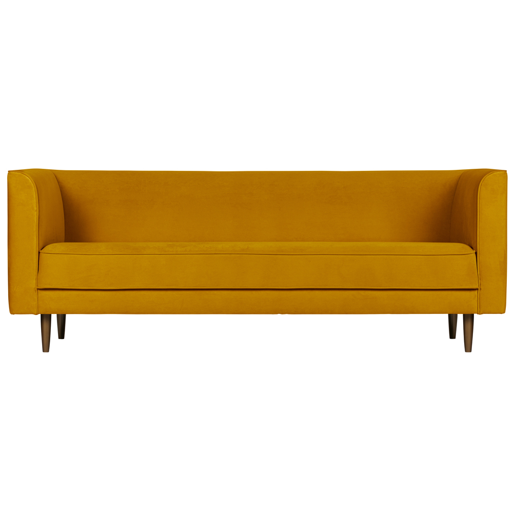 vtwonen 3 Sitzer Sofa Studio Samt ocker 220 cm Samtcouch Couch