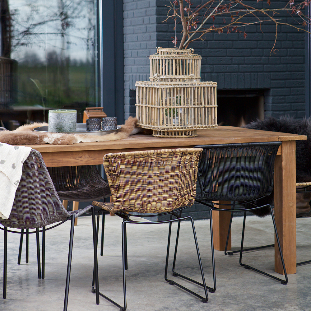 woood 2er Set Gartenstuhl Stuhl WINGS Kunstrattan Poly Rattan natur