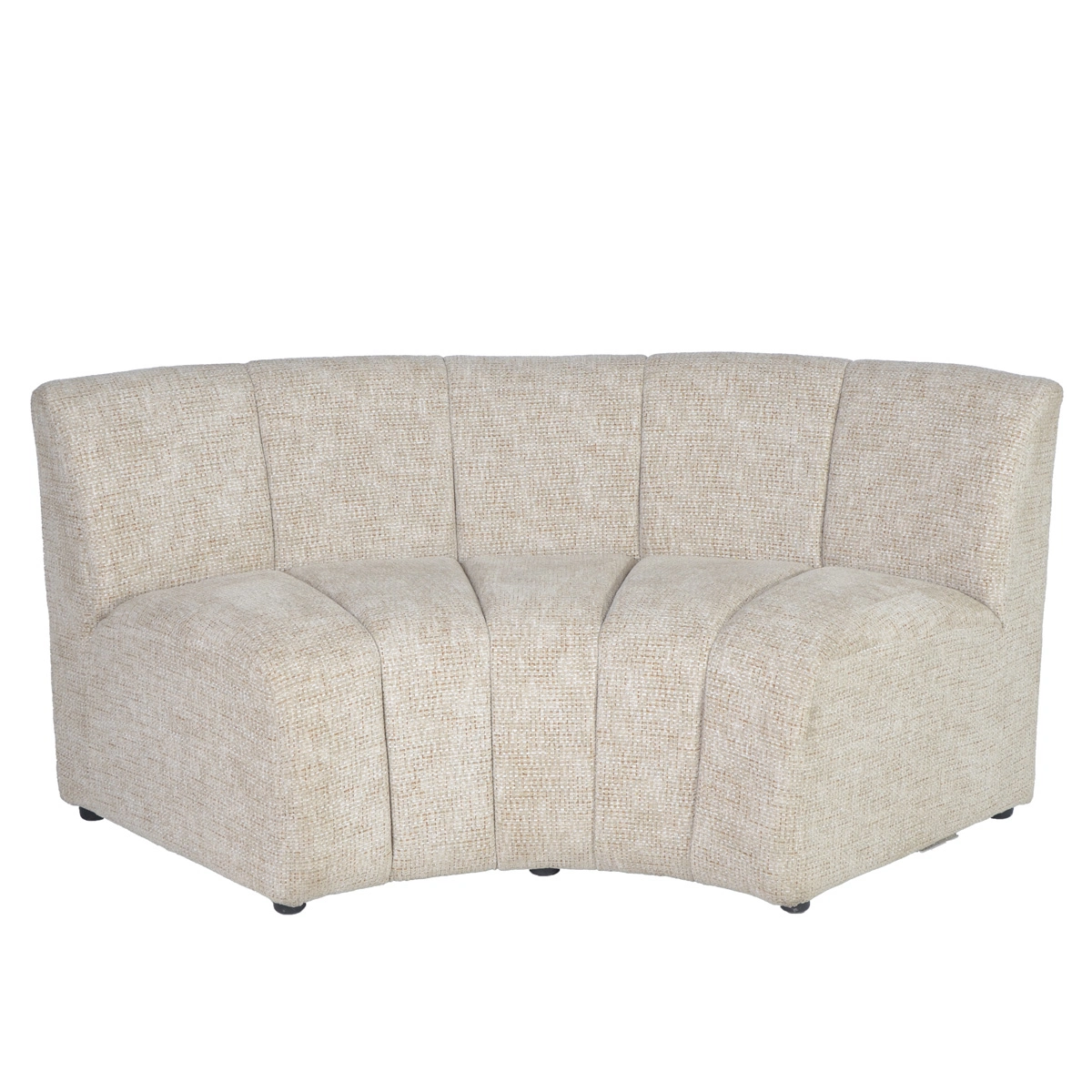 Esszimmerbank VENTO – Runde Polsterbank in Beige Chenille
