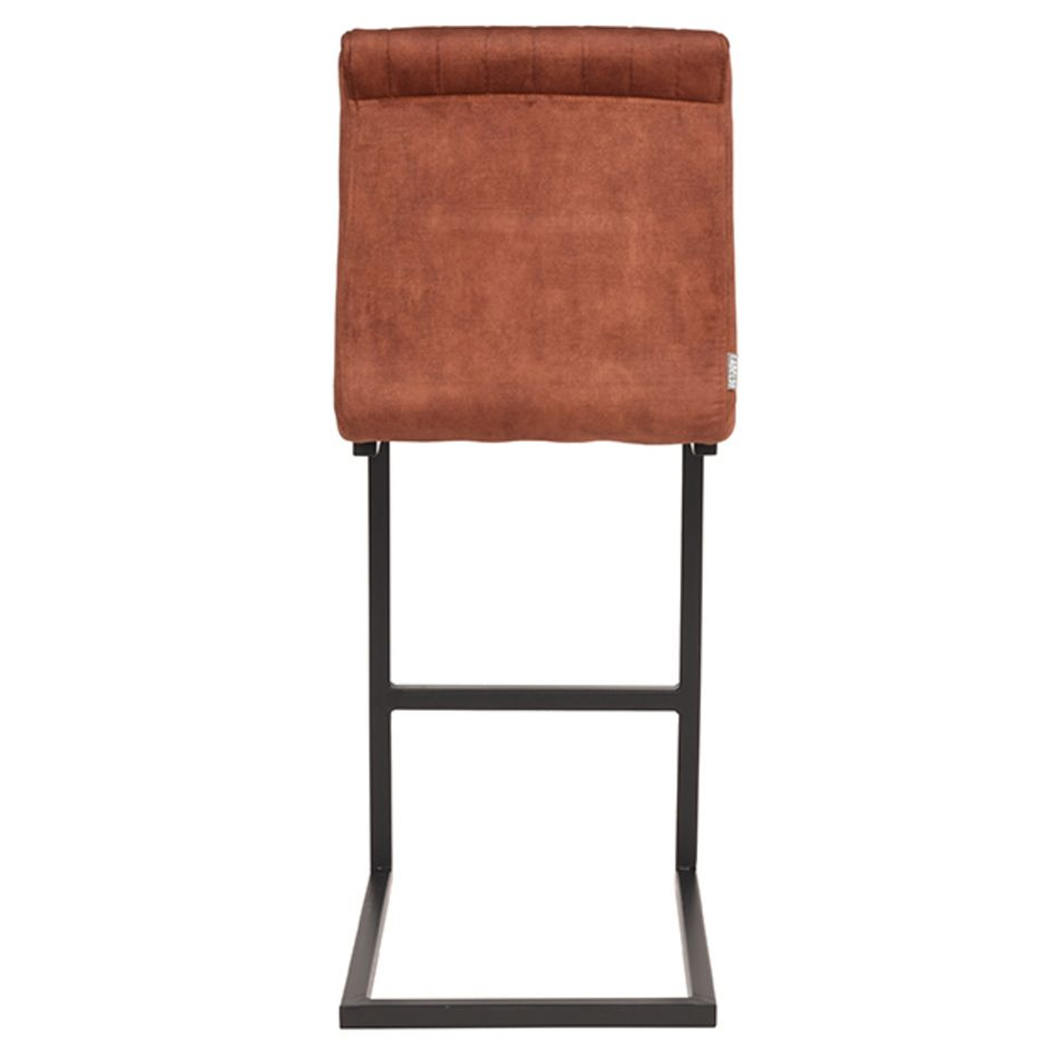 Barhocker HUGO Velours Stoff rostfarben SH 66 cm