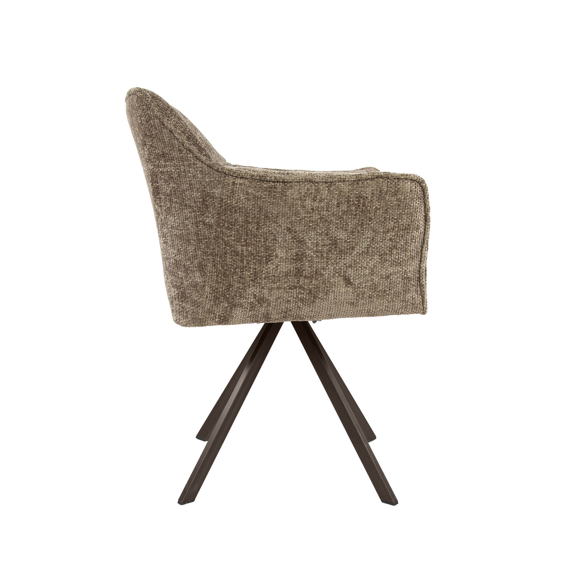 2er Set Armlehnstuhl Fino weiches CHENILLE champagner drehbar