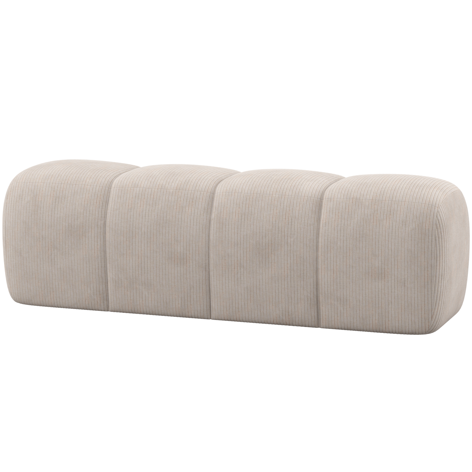 Esszimmerbank Hocker MOJO 164 cm gerippter Stoff ecru