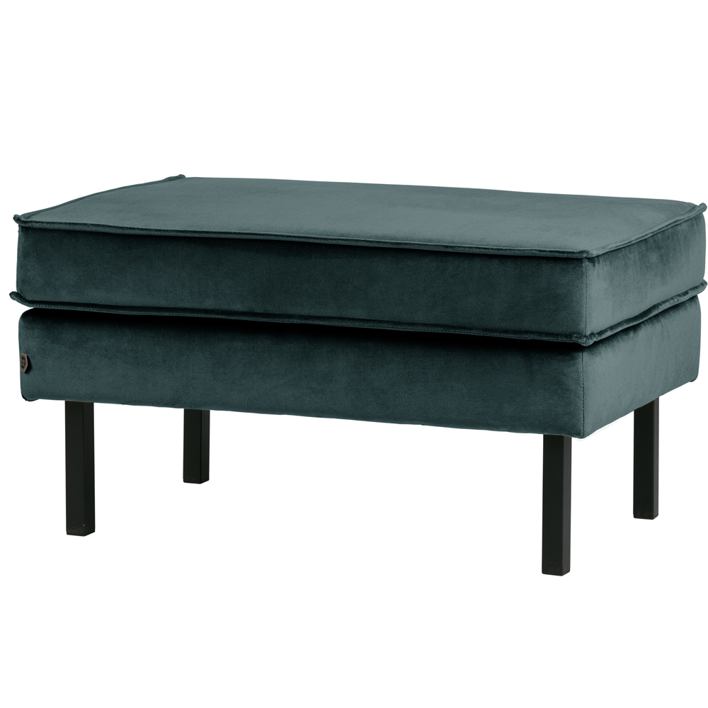 BePureHome Samt Hocker Fußhocker RODEO blaugrün