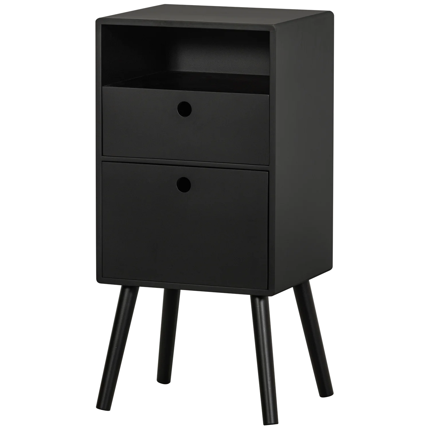 Nachtschränkchen OZZY H 75 cm MDF schwarz Nachttisch