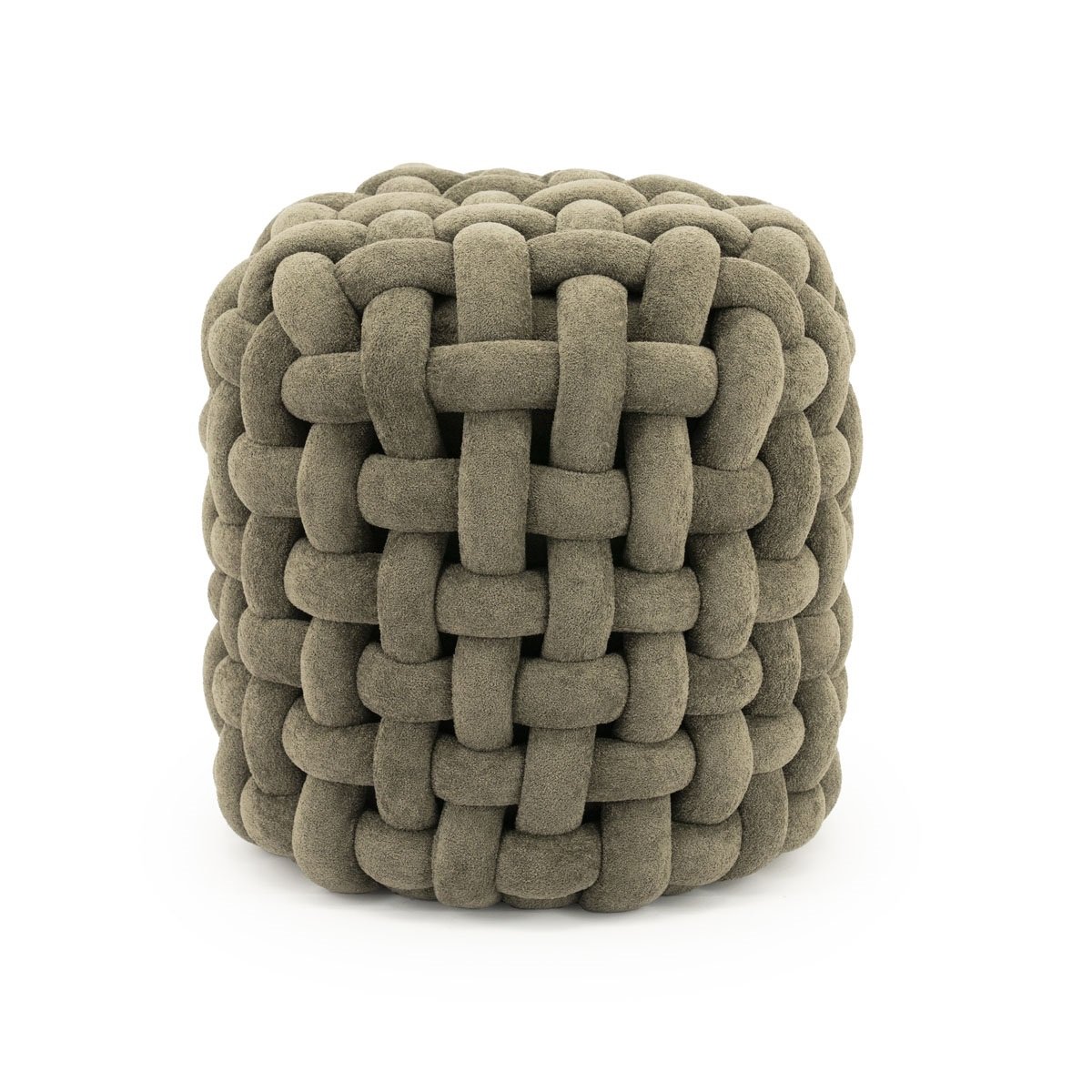 Pouf Poofie Ø 44 cm Wolle grün Hocker Sitzhocker