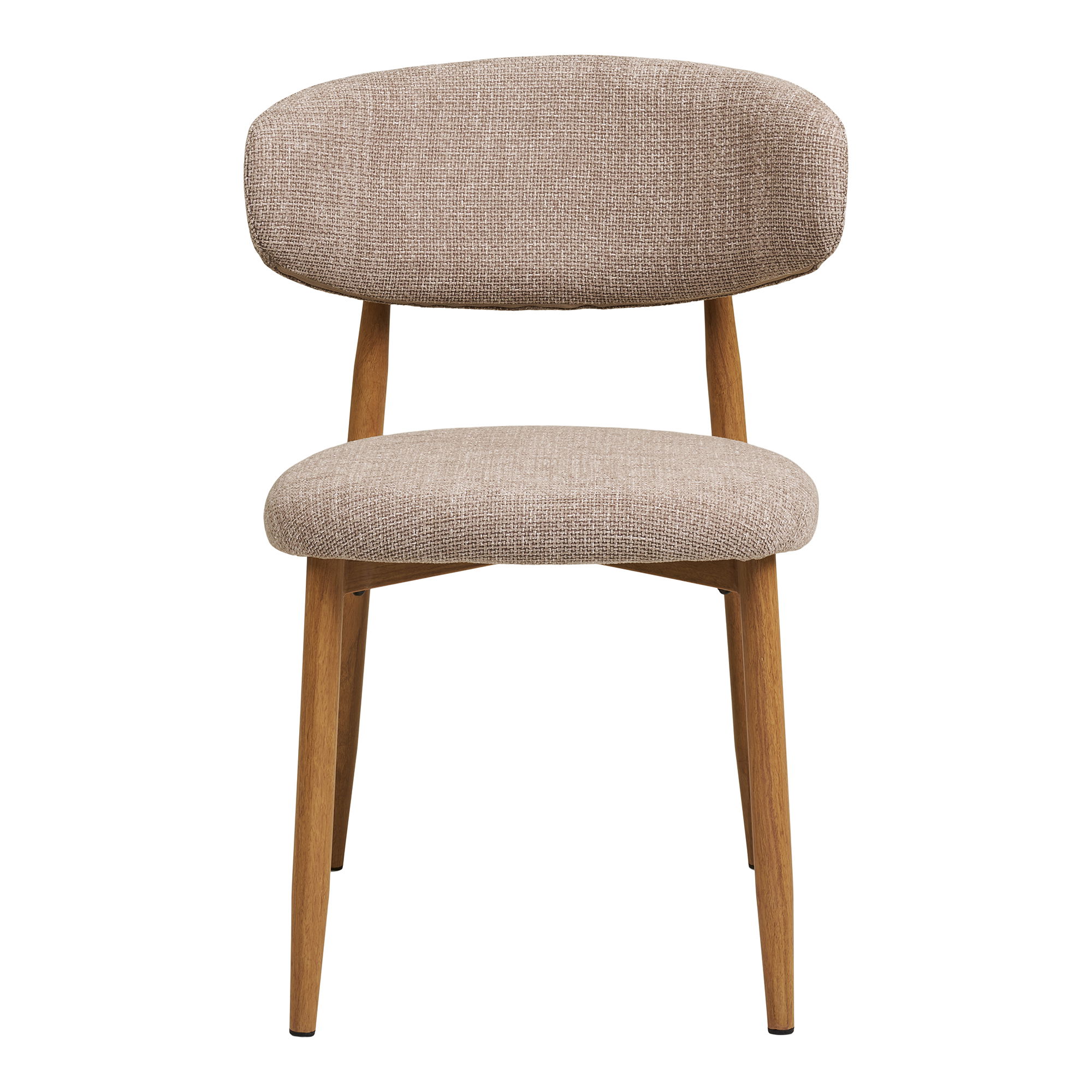 2er Set Esstischstuhl SERGO Eichenoptik Stoff sand Dinnerstuhl