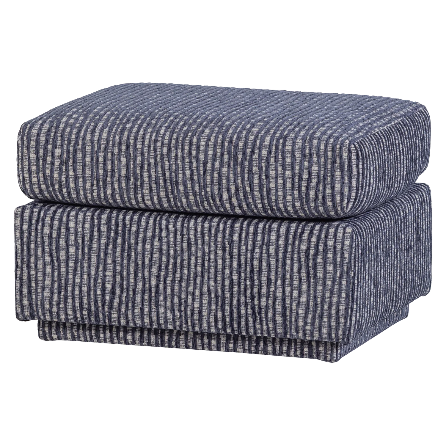 Hocker LOU 60 x 50 cm Musterstoff grau blau Fußhocker