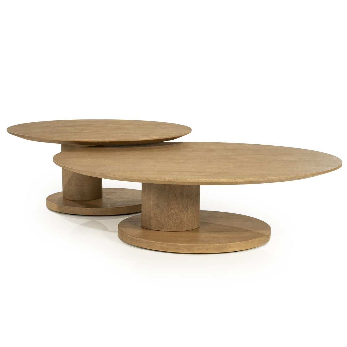 Couchtisch Novia oval 90 x 60 cm Mangoholz hell Sofatisch Beistelltisch
