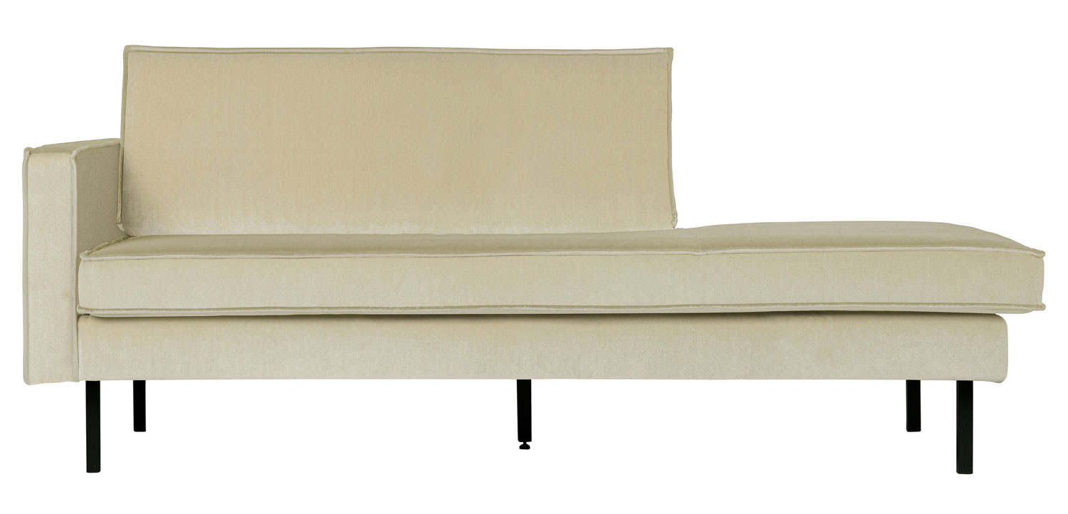 Sofa Chaiselongue RODEO Recamiere Samt pistazie links Tagesbett