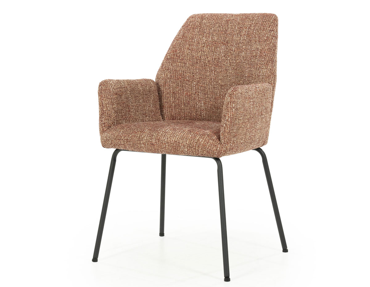 Esszimmer Stuhl Indy Vierfußstuhl Metall Stoff rot