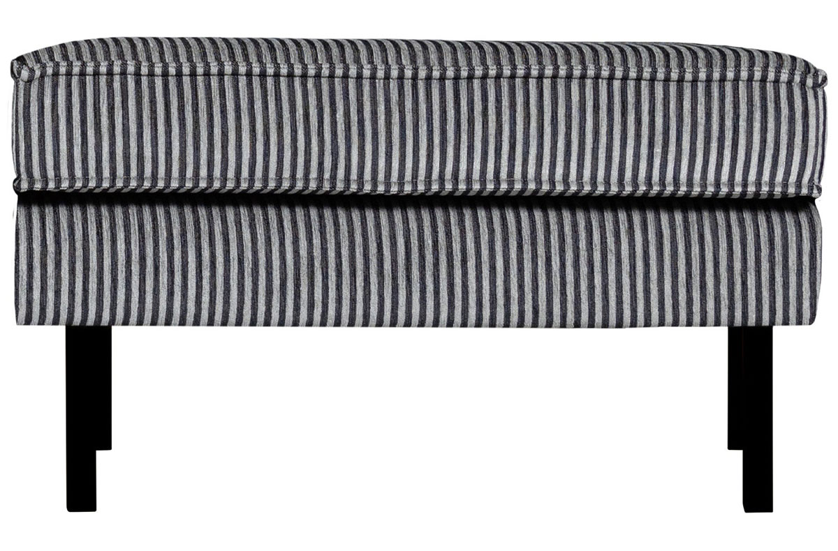 RODEO Hocker Webstoff Streifendesign schwarz grau Fußhocker