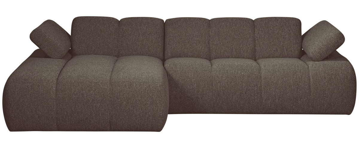 woood Chaiselongue Sofa MOJO links Bouclé braun melange