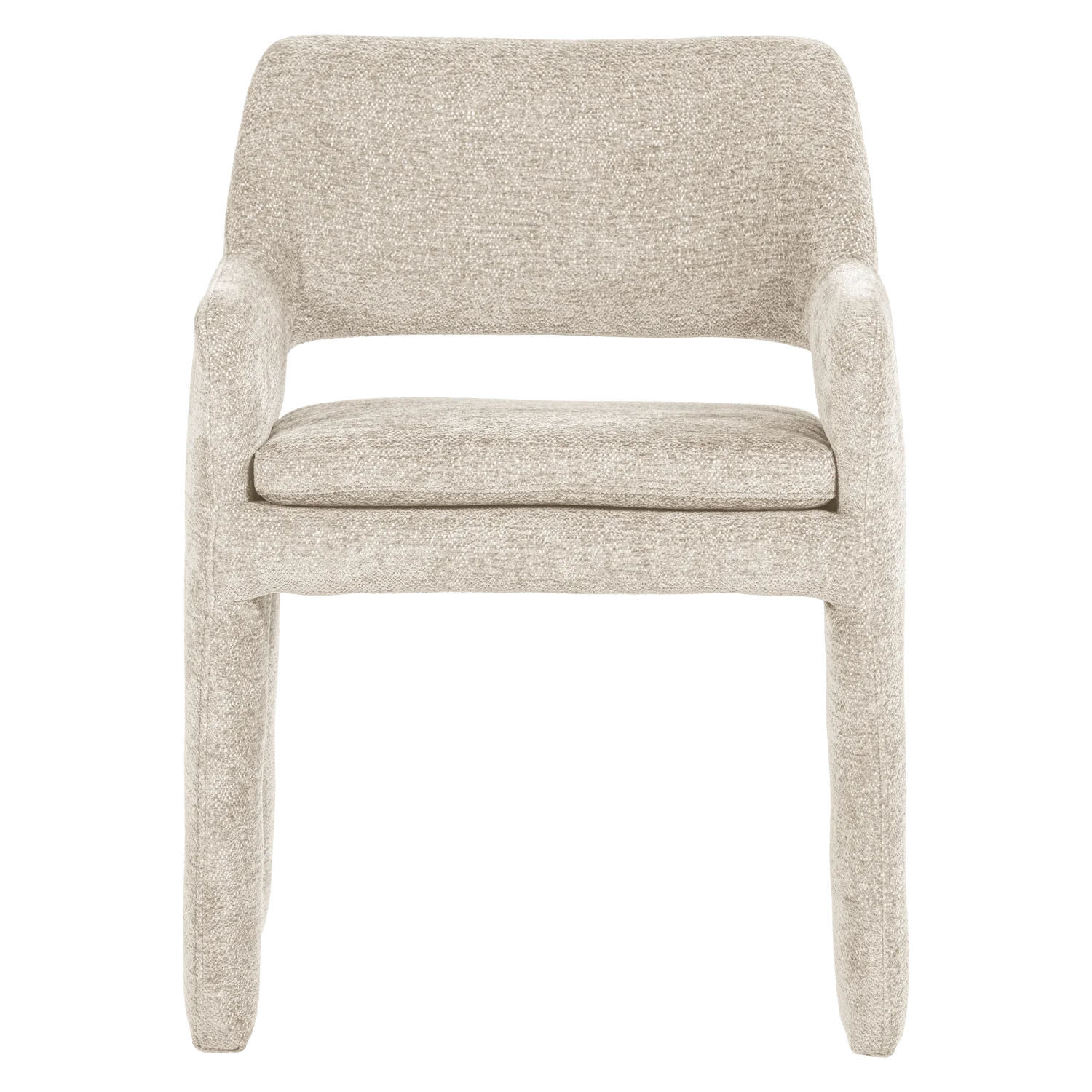 Armlehnstuhl BIGFOOT Chenille Stoff sandfarben Esstischstuhl