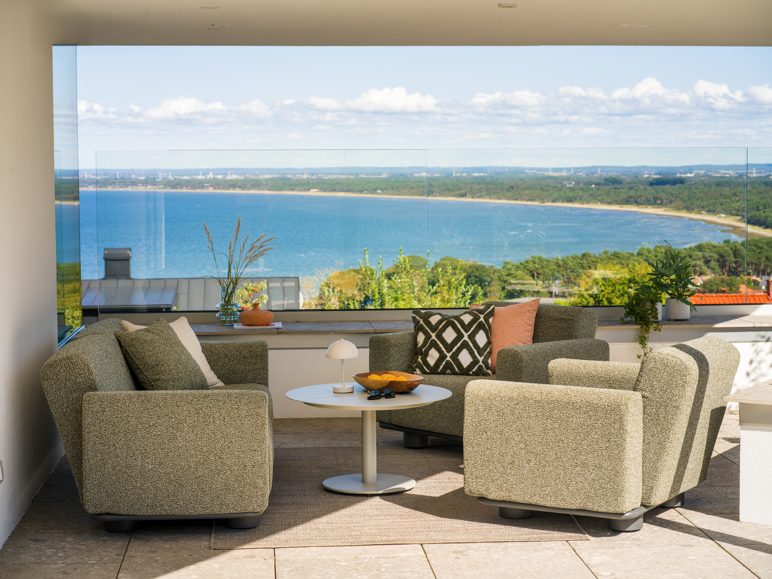 Gartensessel Lounge Sessel Teddy Stoff grün