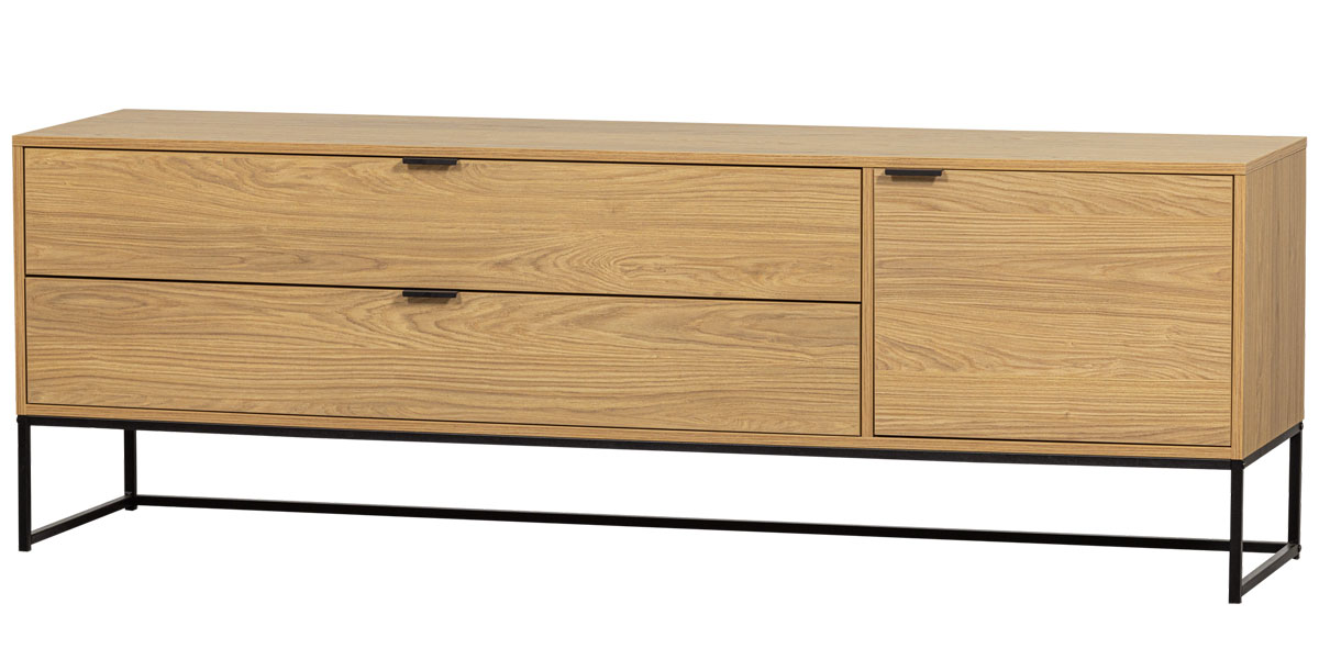 woood TV Möbel Lowboard SILAS 180 cm Eiche Dekor