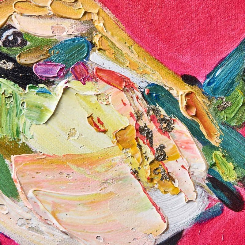 Bild 30 x 30 cm Zwitscherklang Vogel Bird Acryl Leinwand pink