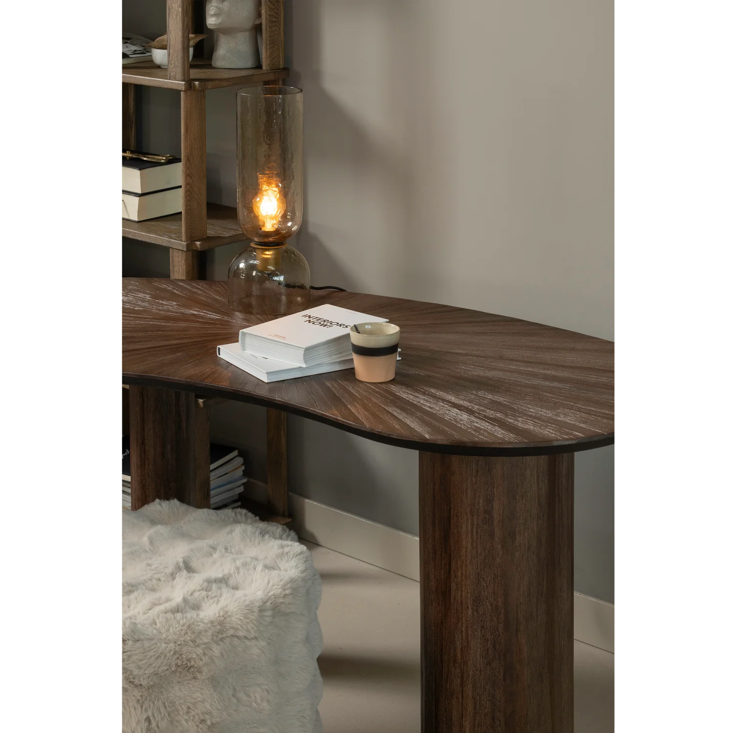 Schreibtisch SUN ORGANIC 150 x 62 cm Teakholz massiv braun