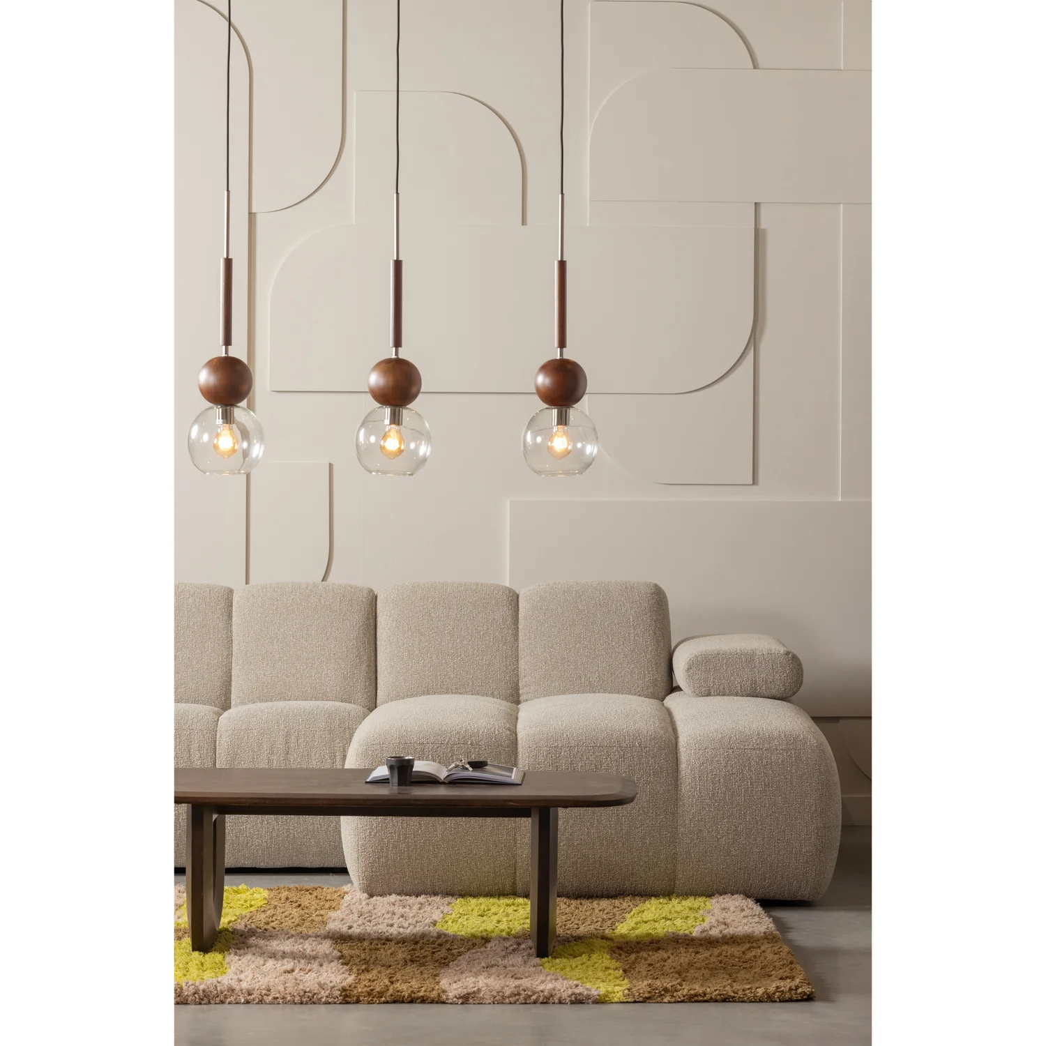 Teppich MUSA 240 x 170 cm grafisches Design  natur/gelb Carpet