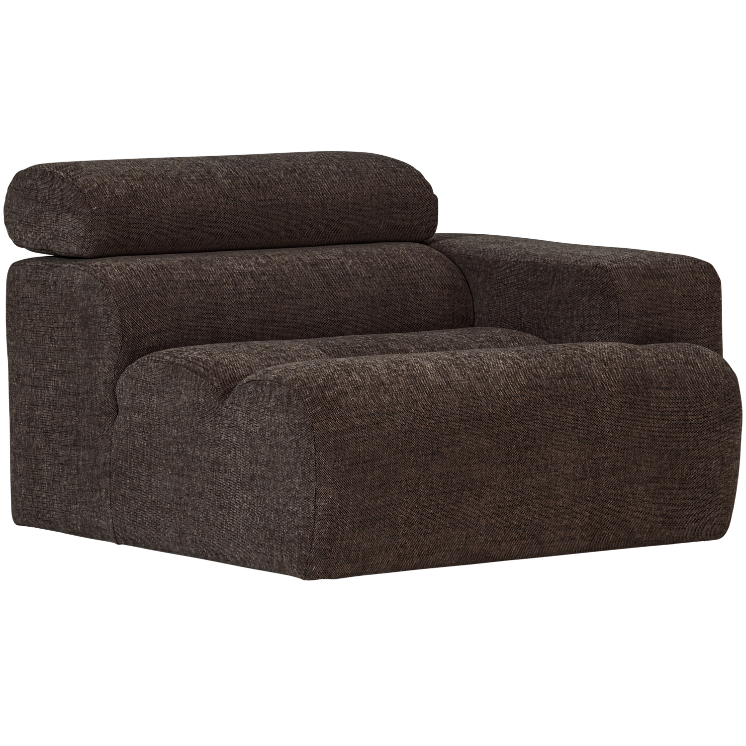 Sofaelement NOVI mit Armlehne rechts Element Webstoff dunkelbraun melange
