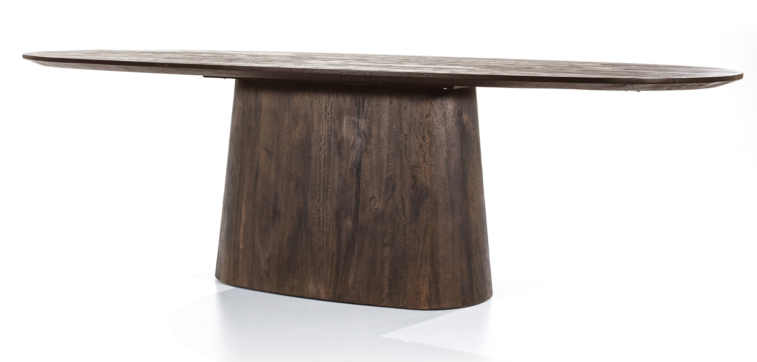 Esstisch Aron 250 x 110 cm oval Mango braun Holz