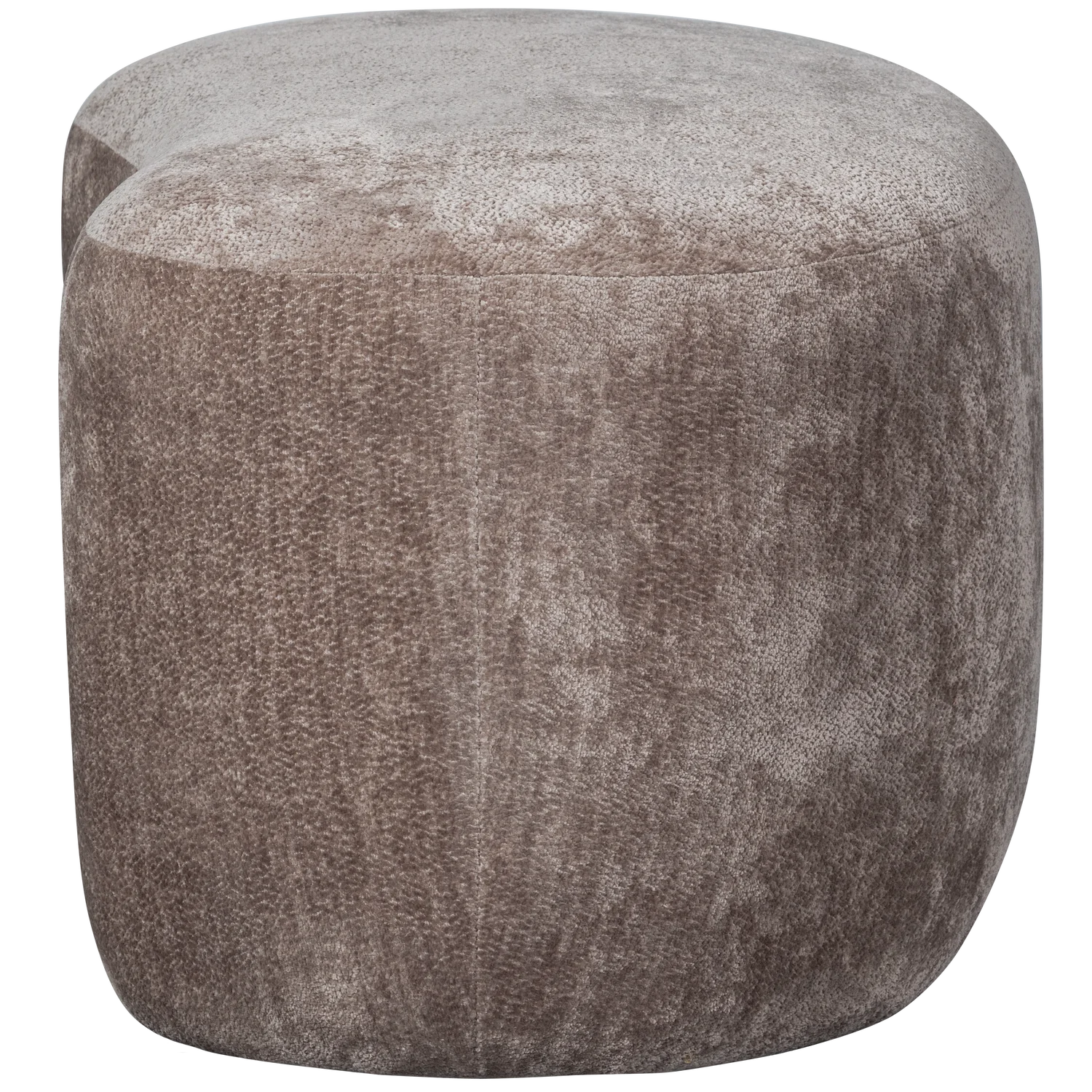 Pouf POPULAR organisch 73 x 51 cm Hocker Sitzhocker Chenillegewebe taupe