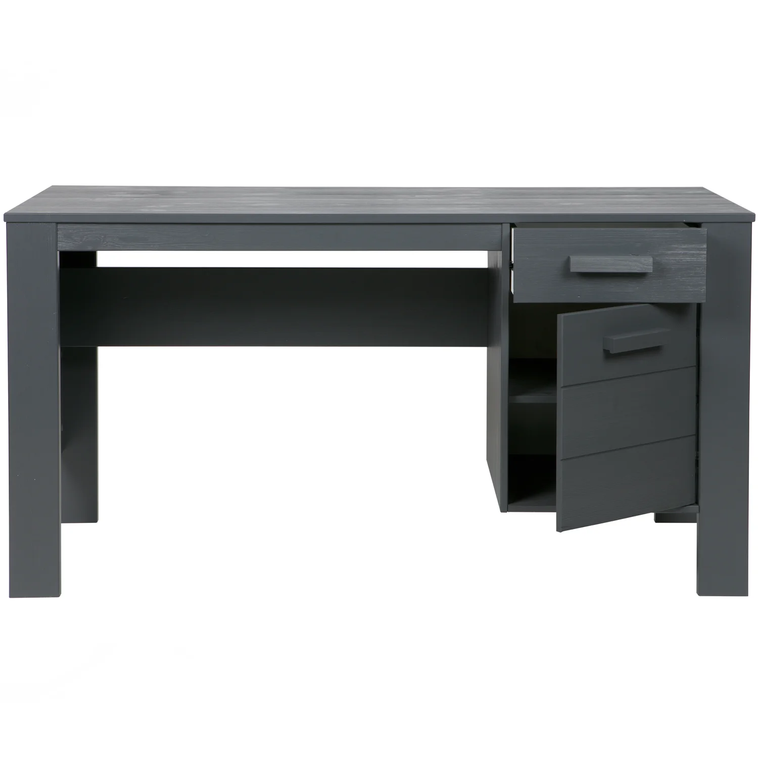 woood Schreibtisch DENNIS Kinder Kiefer FSC®  stahlgrau