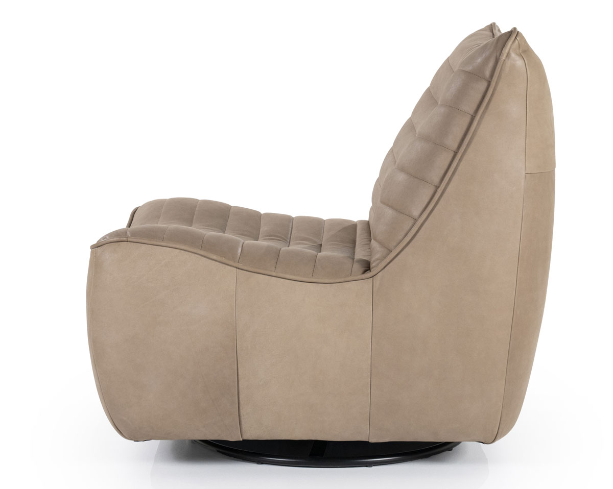 Sessel Relaxsessel COSTAR  Leder taupe Drehsessel