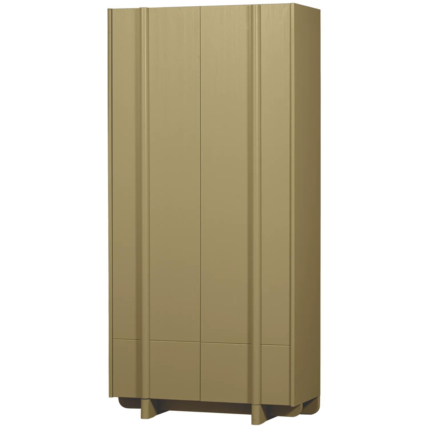 Schrank Aufbewahrungsschrank BASU H 210 cm 2-türig Kiefer Massivholz moosgrün