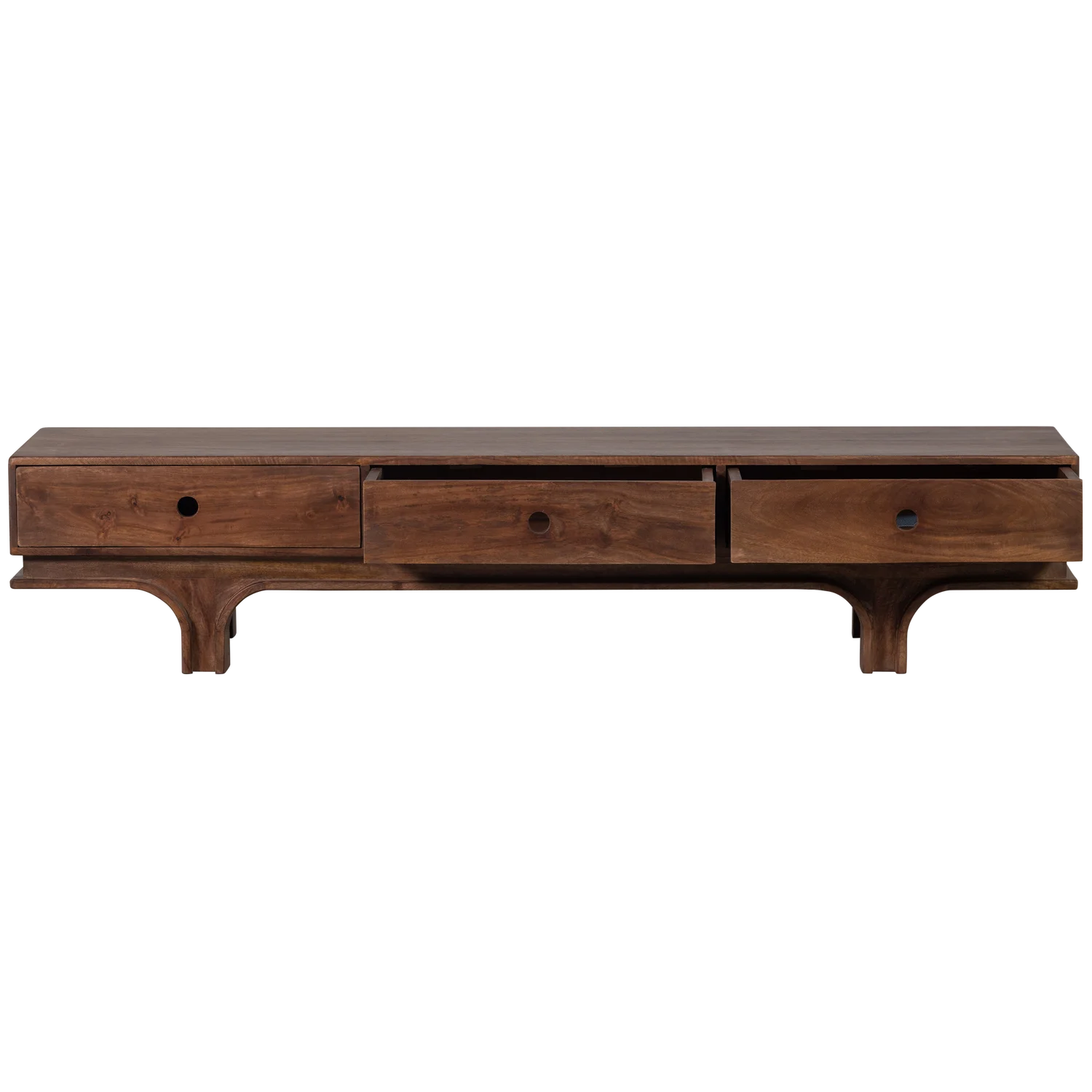 TV Möbel Lowboard STAES 180 cm Mango Massivholz wallnussbraun