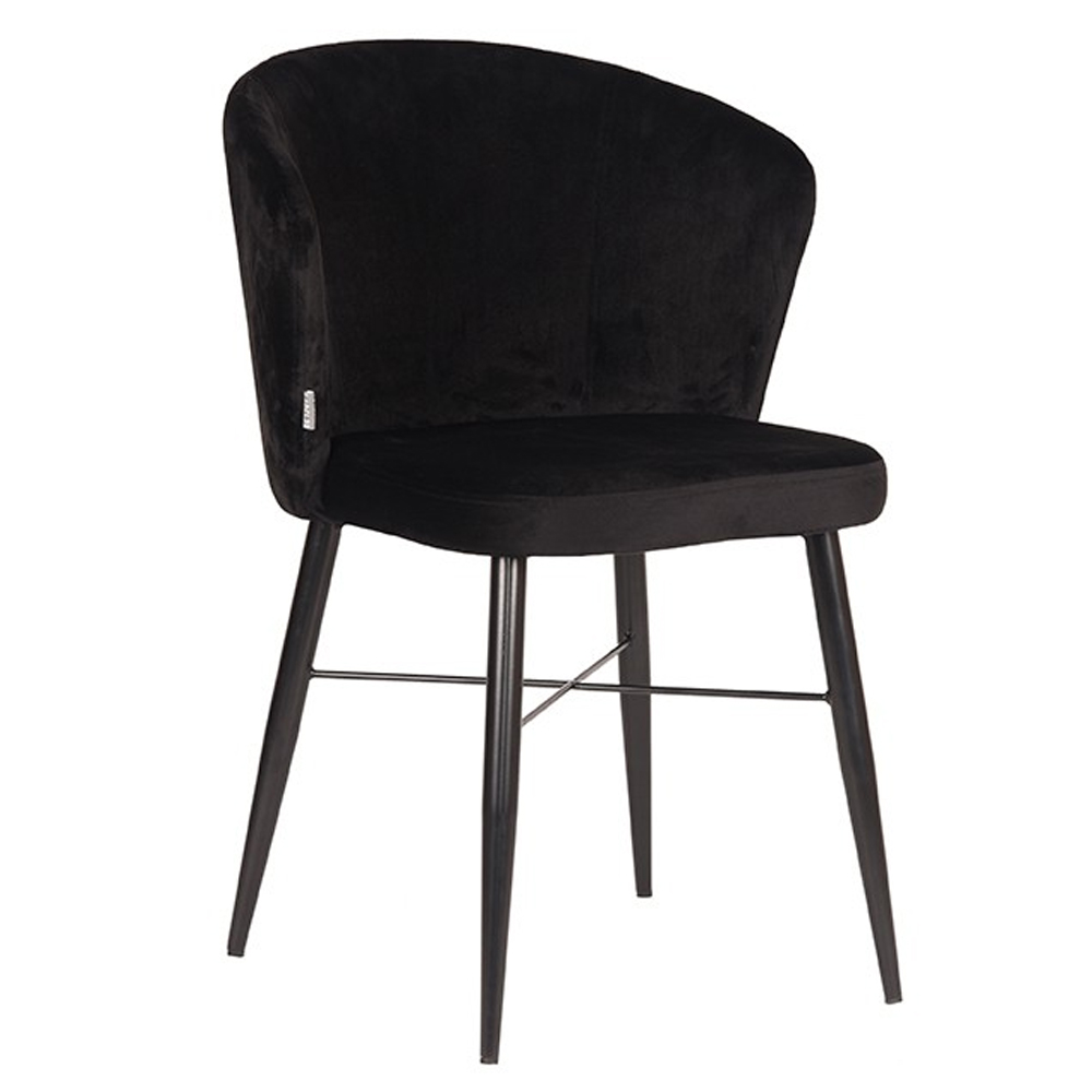 Esszimmerstuhl Stuhl WIND schwarz Velvet Samt Samtstuhl