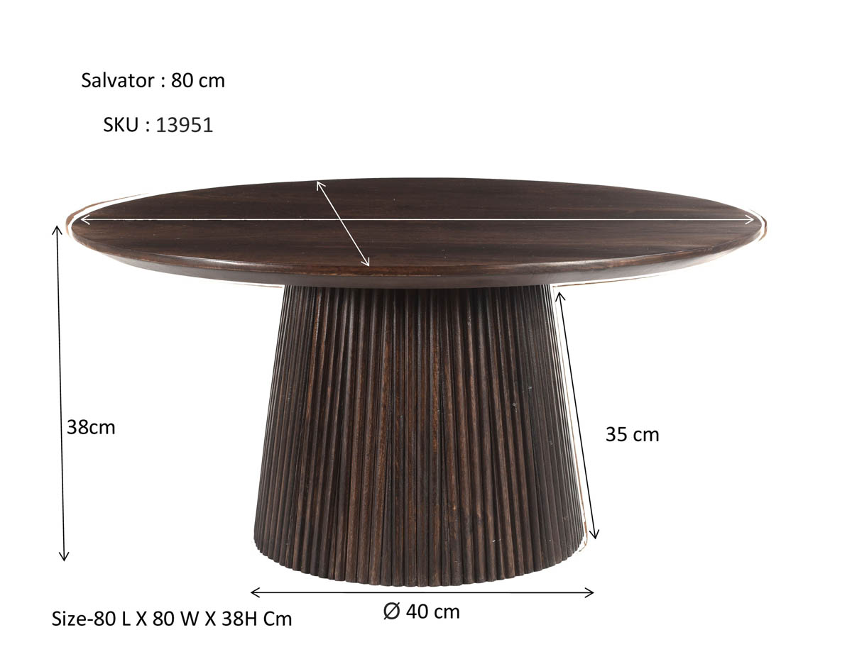 Couchtisch Salvator rund Ø 80 cm Mangholz