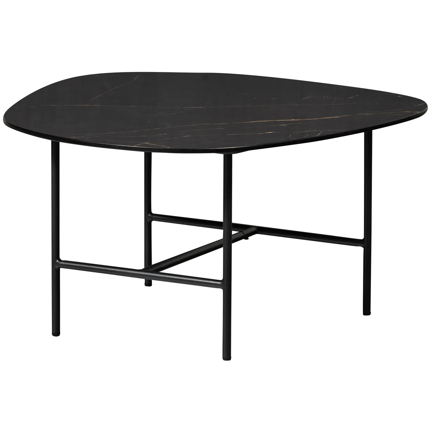 Couchtisch VAJEN 70 x 70 cm Porzellan Metall schwarz