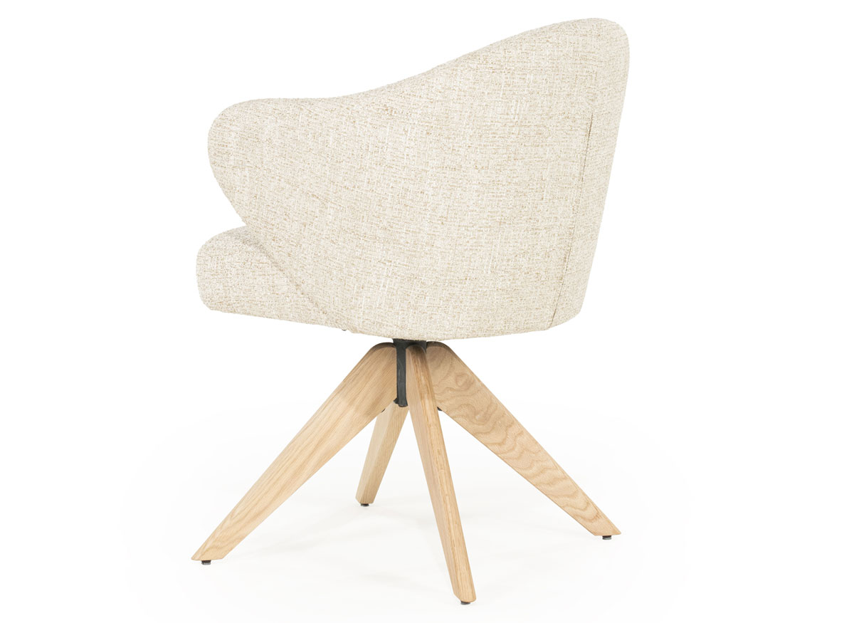 Esszimmer Stuhl Connor drehbar Eiche Stoff beige