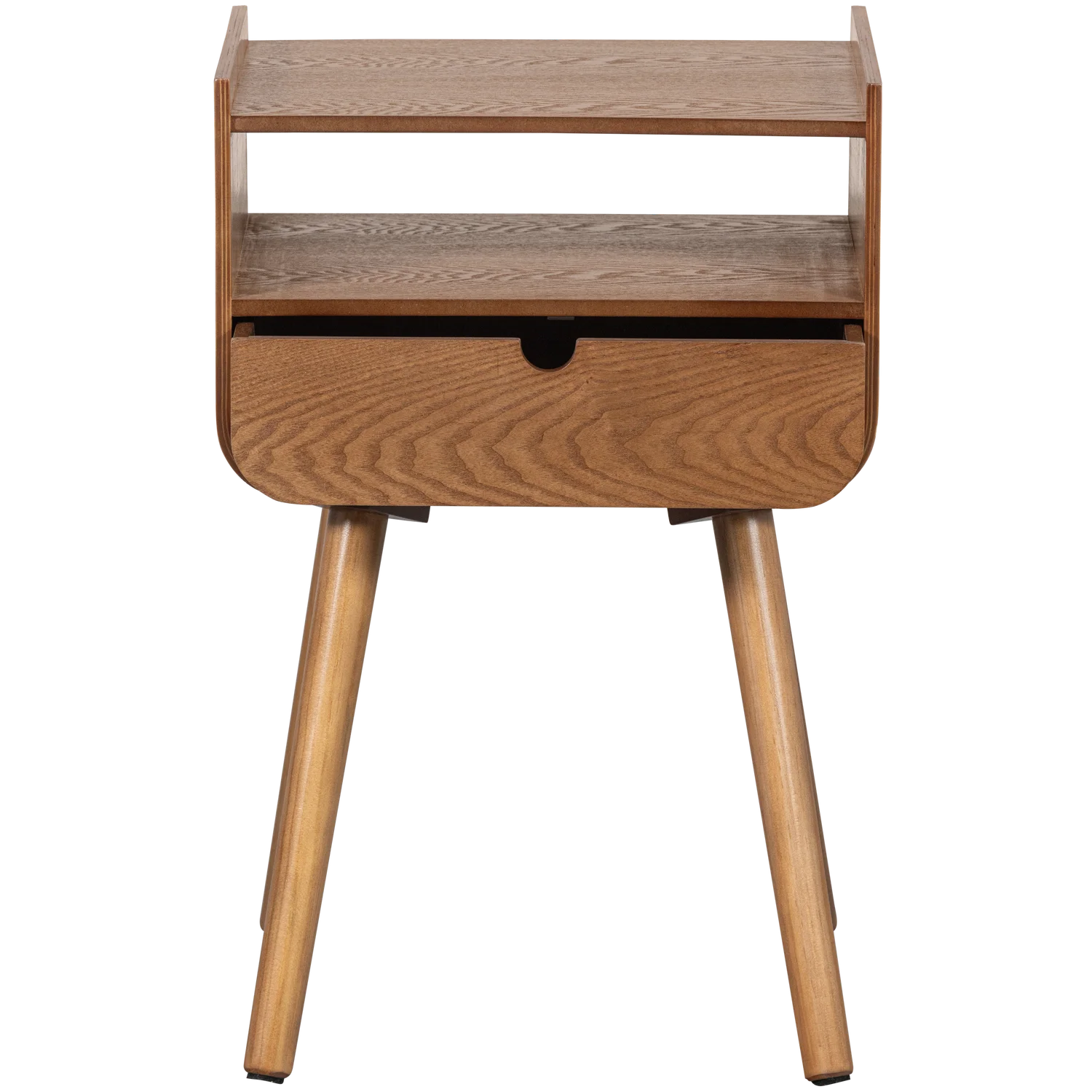 Nachtschränkchen NILS H 54 cm mit 1 Schublade MDF Holzdekor braun