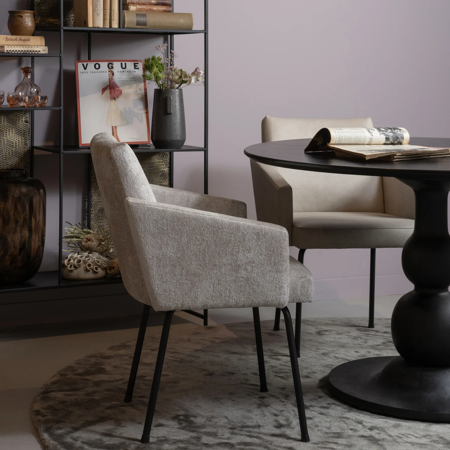 Armlehnstuhl MOUNT Webstoff natur