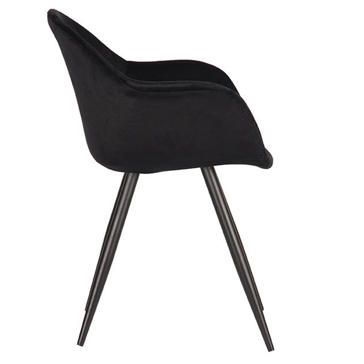 Esstischstuhl MORLI Samt Velvet schwarz Schalenstuhl