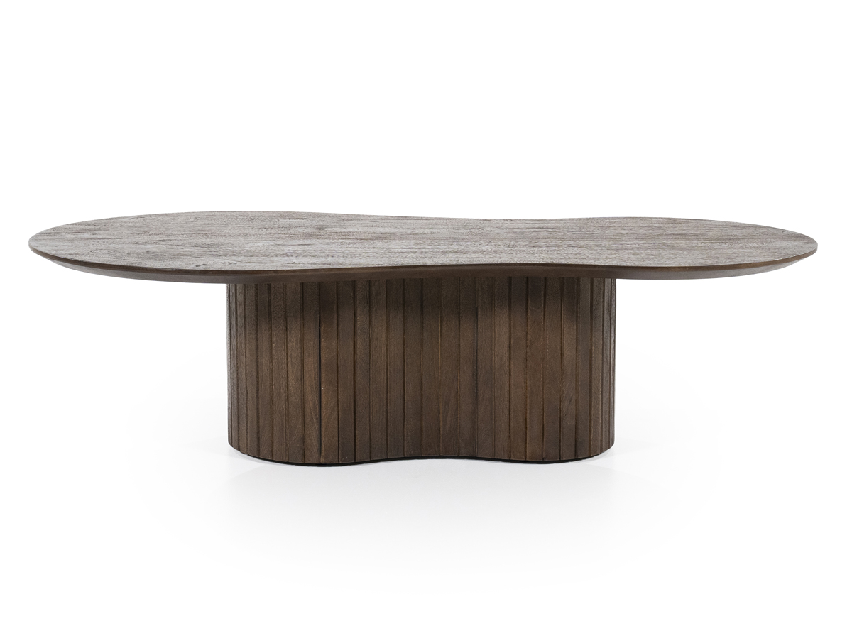 Couchtisch LAMOUS oval organisch 130 cm Mango Holz braun