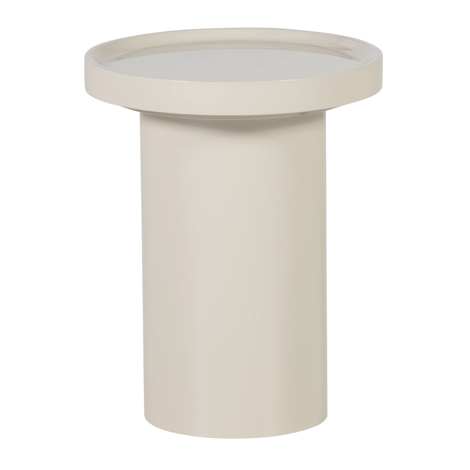 Beistelltisch VELUNA Ø 40 cm MDF hochglanz sandfarben