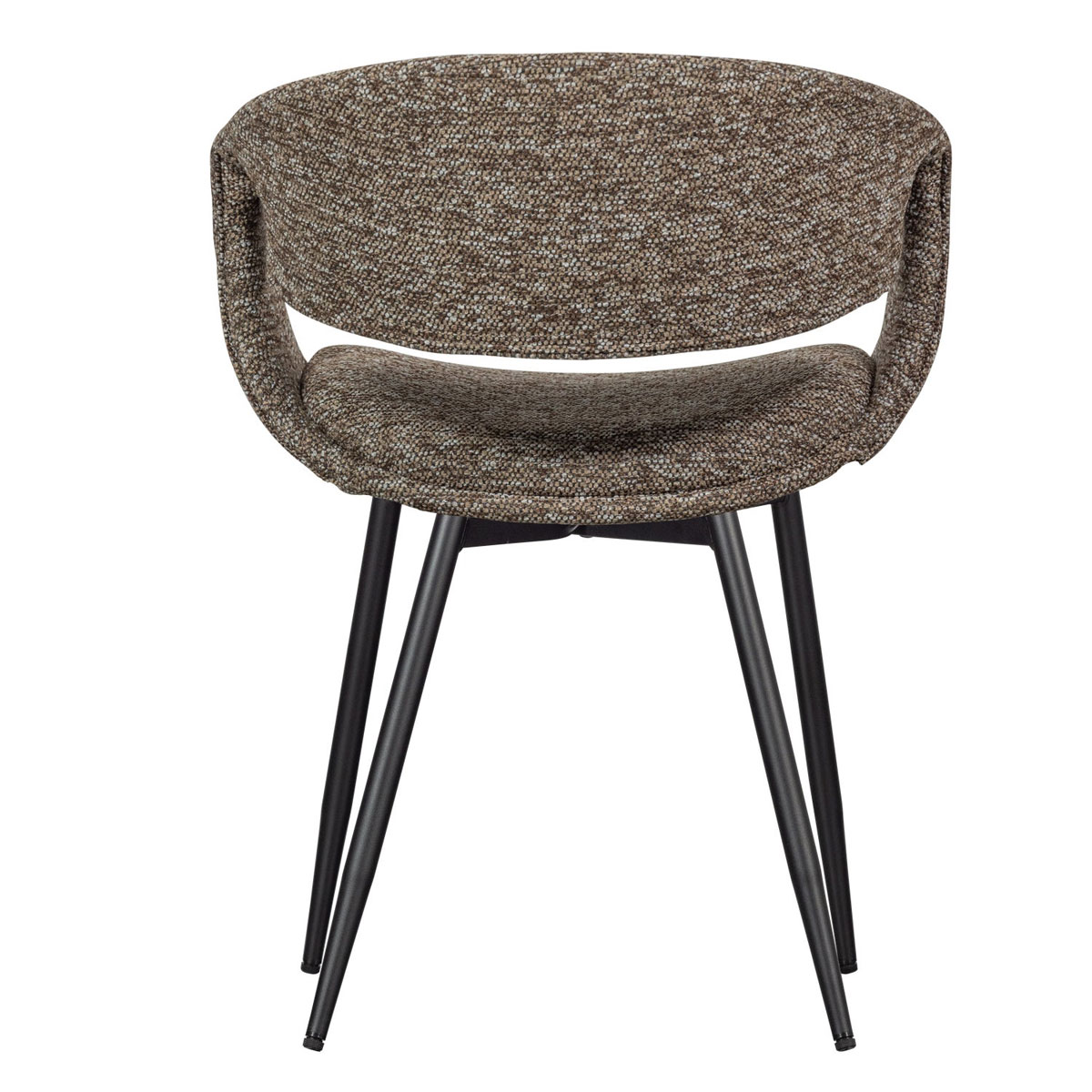 Esszimmerstuhl Stuhl YOSSI mit Armlehne Metall Webstoff braun