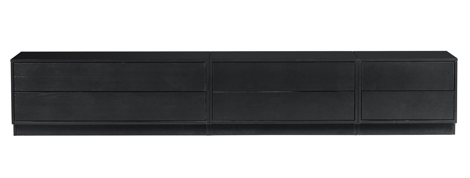 woood TV Möbel Lowboard Finca 100 cm Kiefer schwarz
