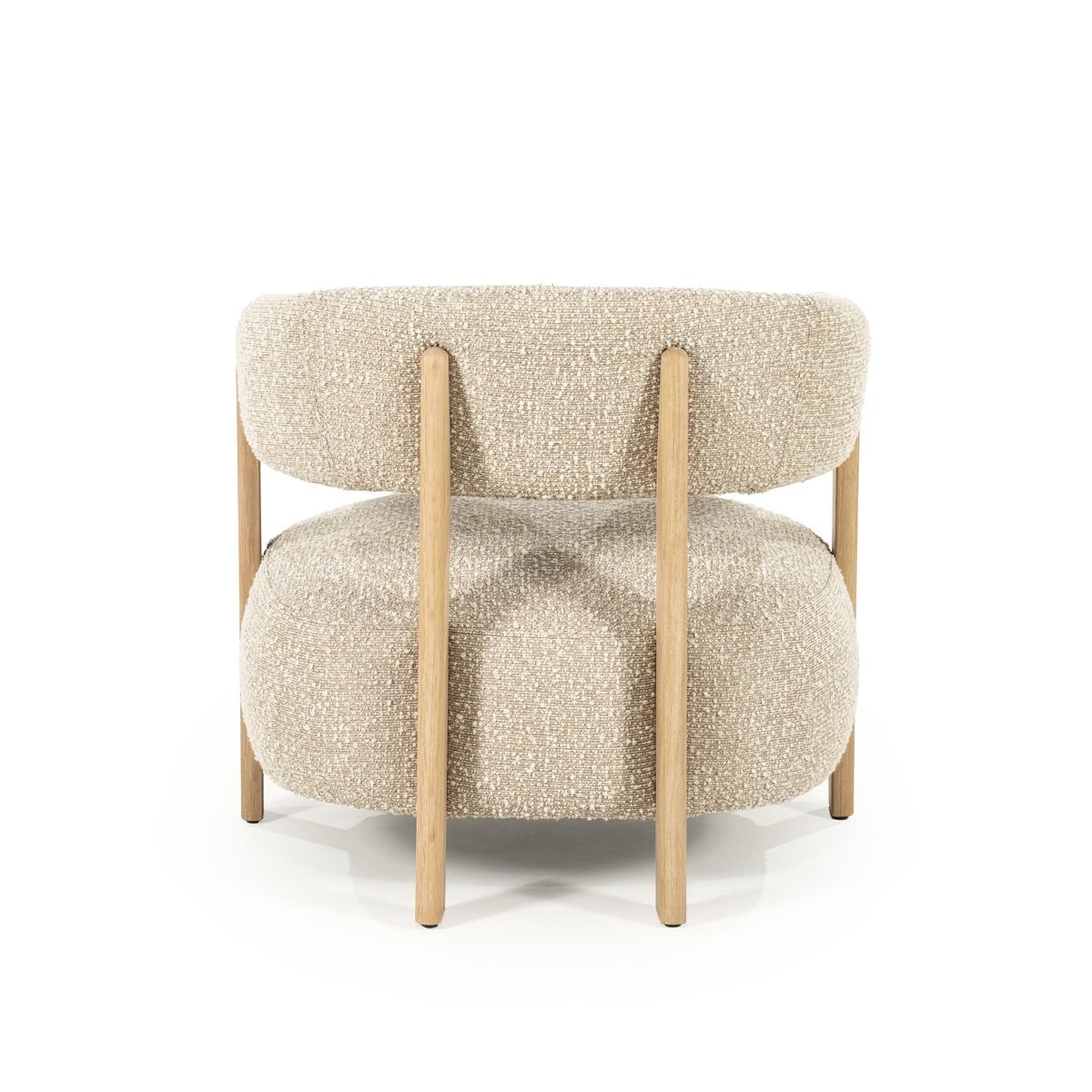 Sessel Lola Eichenholz Stoff taupe Relaxsessel Fernsehsessel