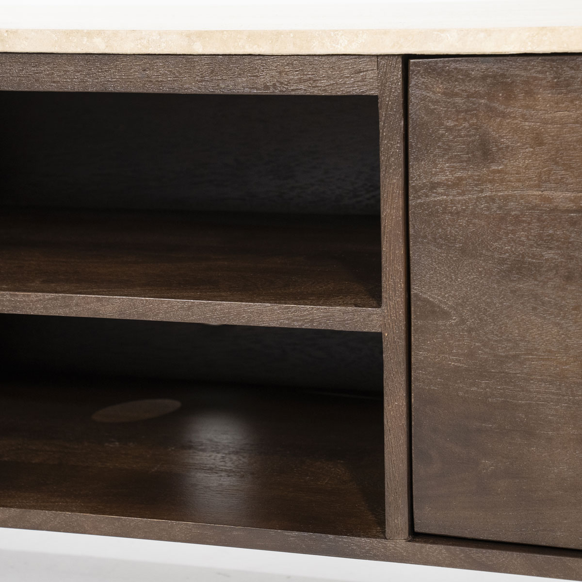 TV Möbel Lowboard Lio 170 cm Mango Holz Travertin