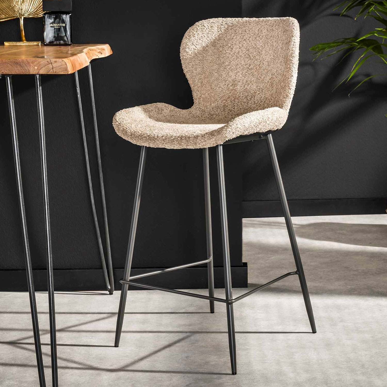 4er Set Barhocker SH 67 cm Boucle Sand
