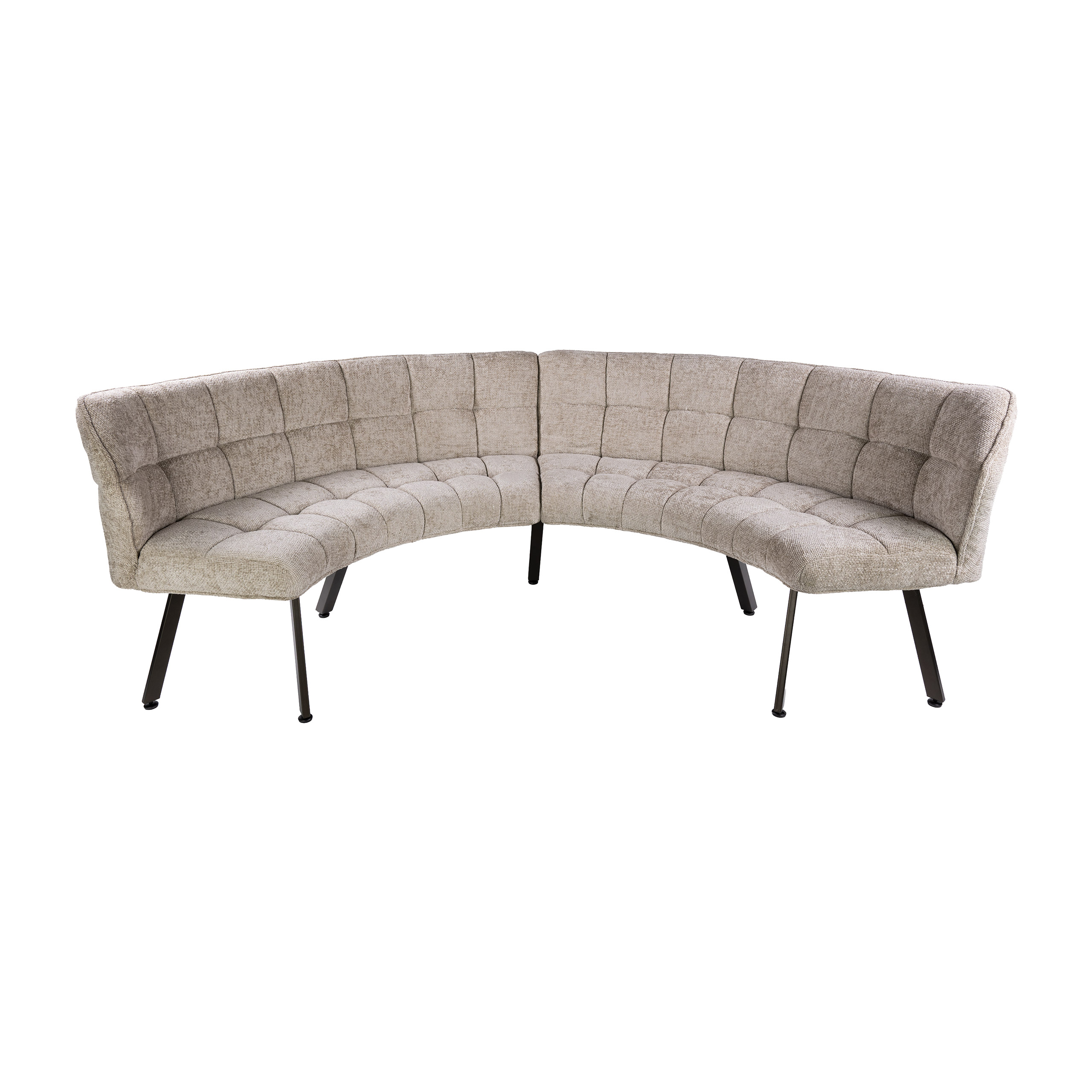 Runde Esszimmerbank FINO 235 cm Stoff sand