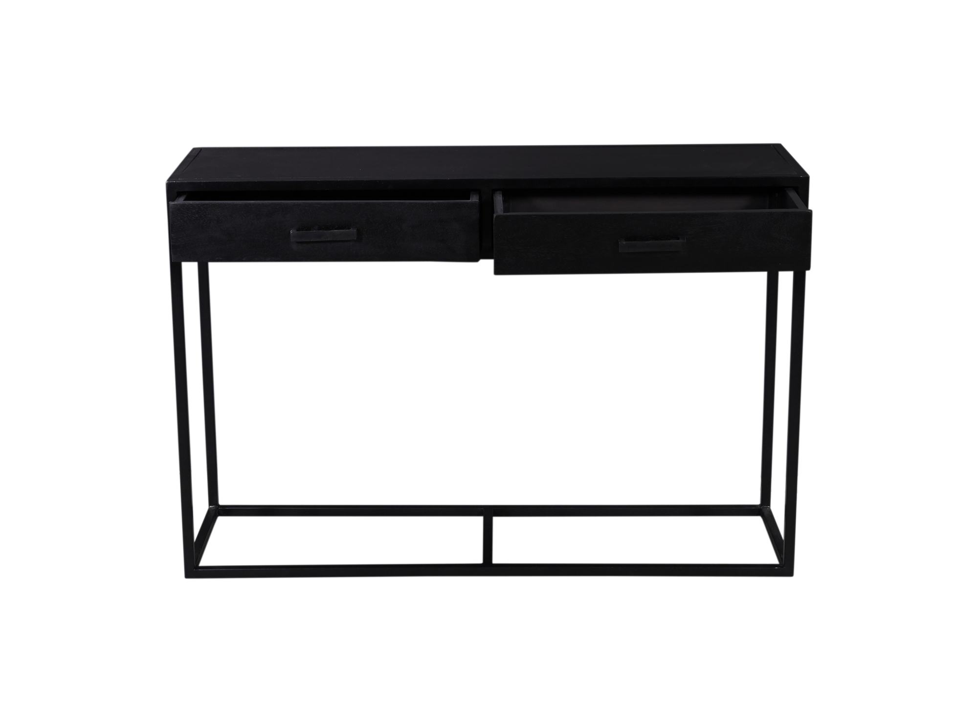 Konsolentisch Kala 120 x 35 cm Mangoholz Metall schwarz Anstelltisch