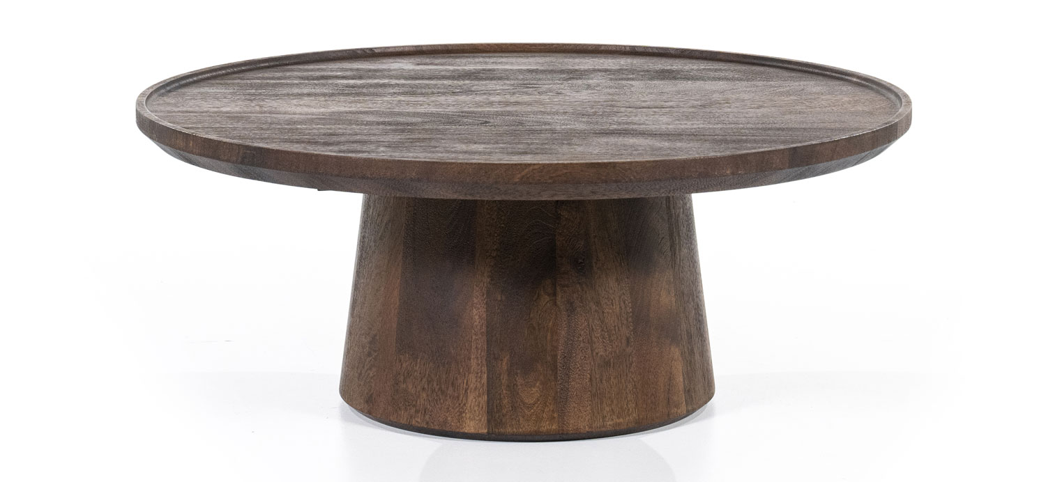Couchtisch Ron rund Ø 80 cm Mango Massivholz braun